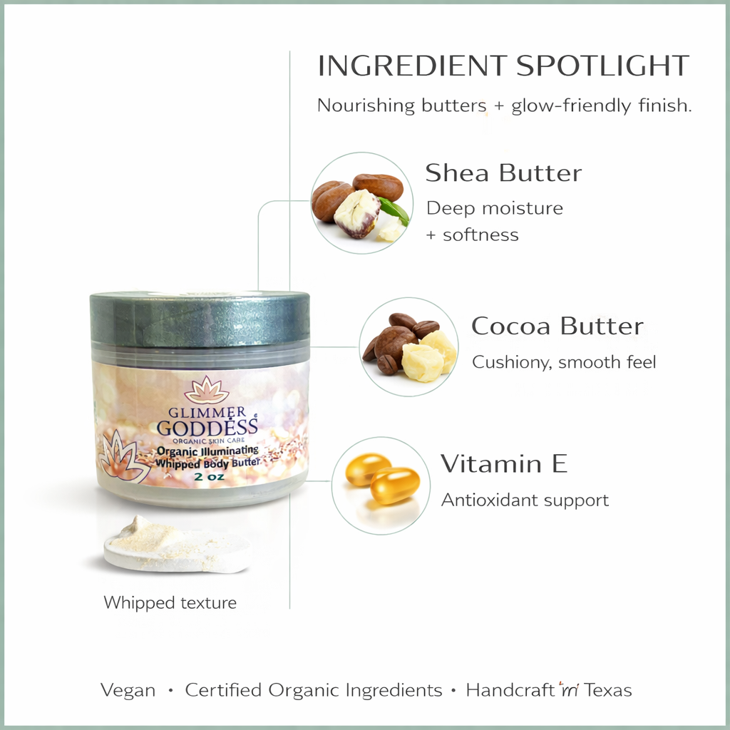 Organic Shimmering Body Butter 2 oz – Travel Size