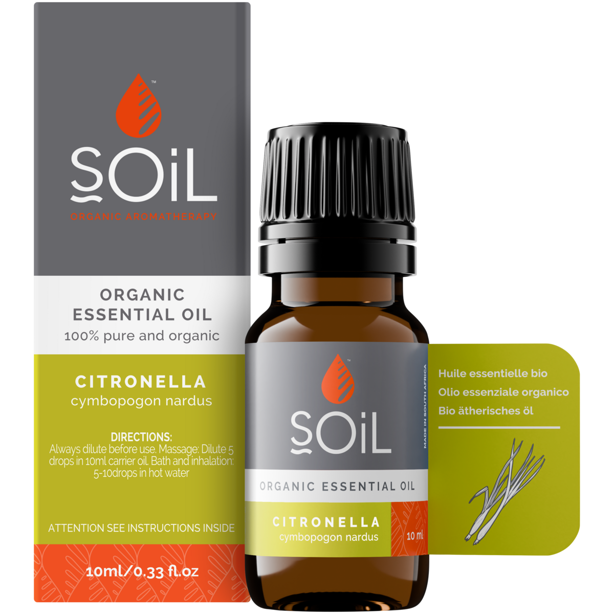 Organic Citronella Essential Oil (Cymbopogon Nardus) 10ml