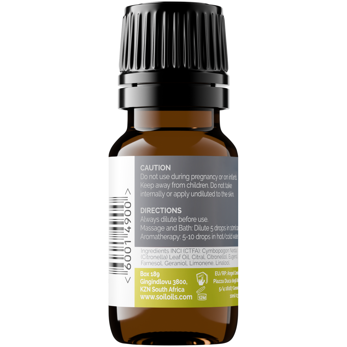 Organic Citronella Essential Oil (Cymbopogon Nardus) 10ml