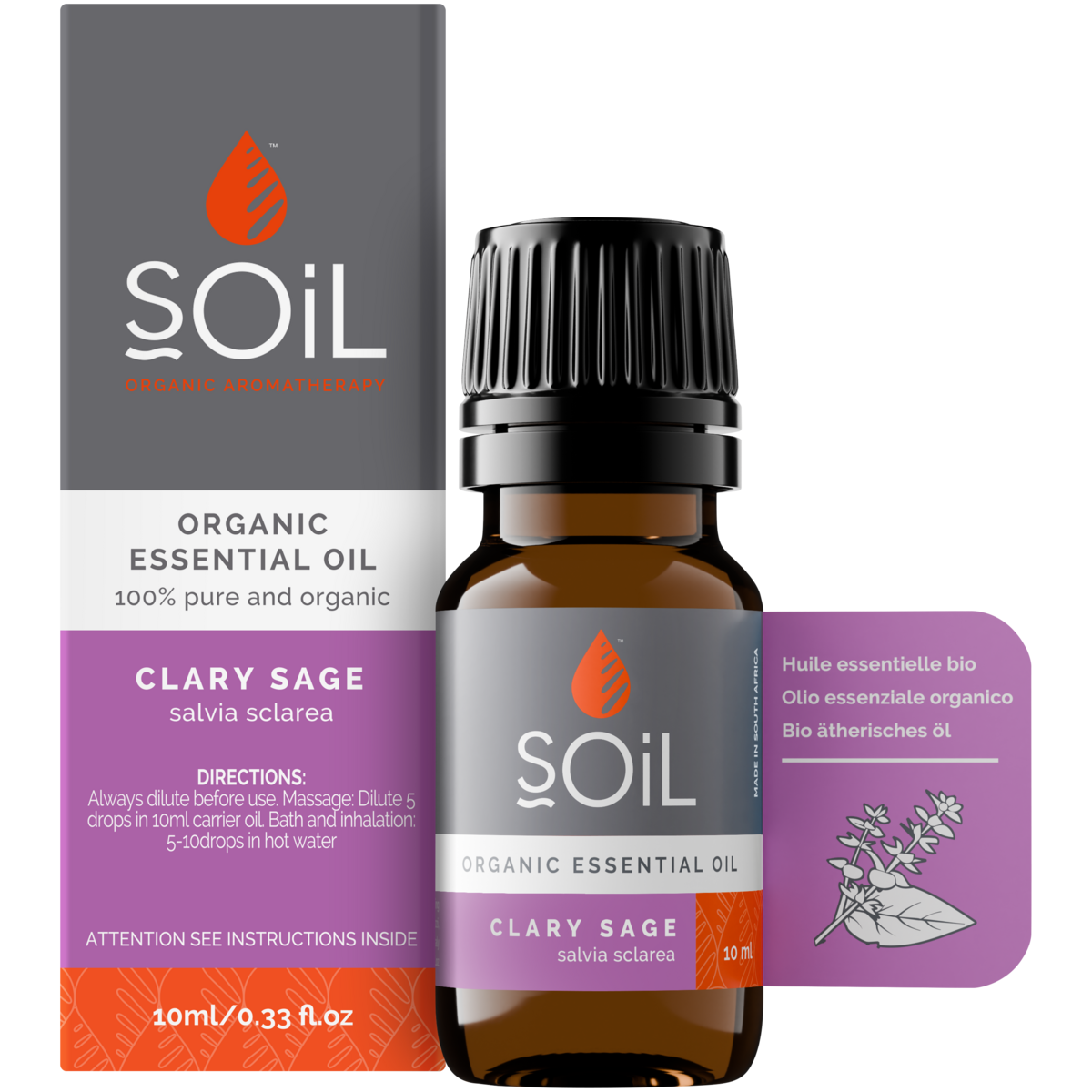 Organic Clary Sage Essential Oil (Salvia Sclarea ) 10ml