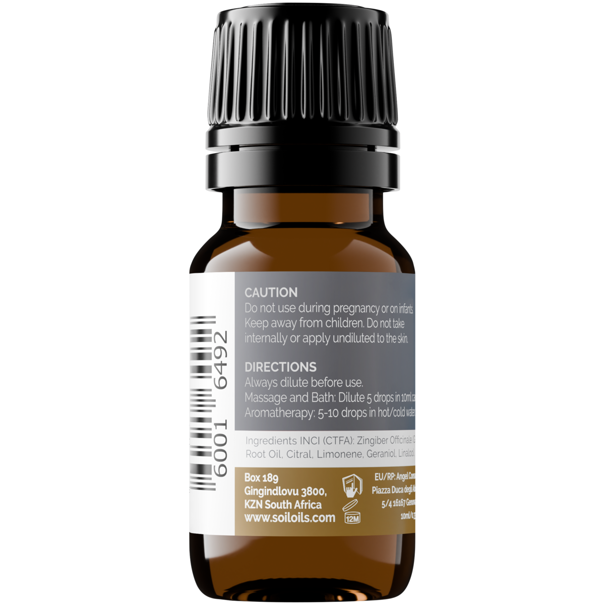 Organic Ginger Essential Oil (Zingiber Officinale) 10ml