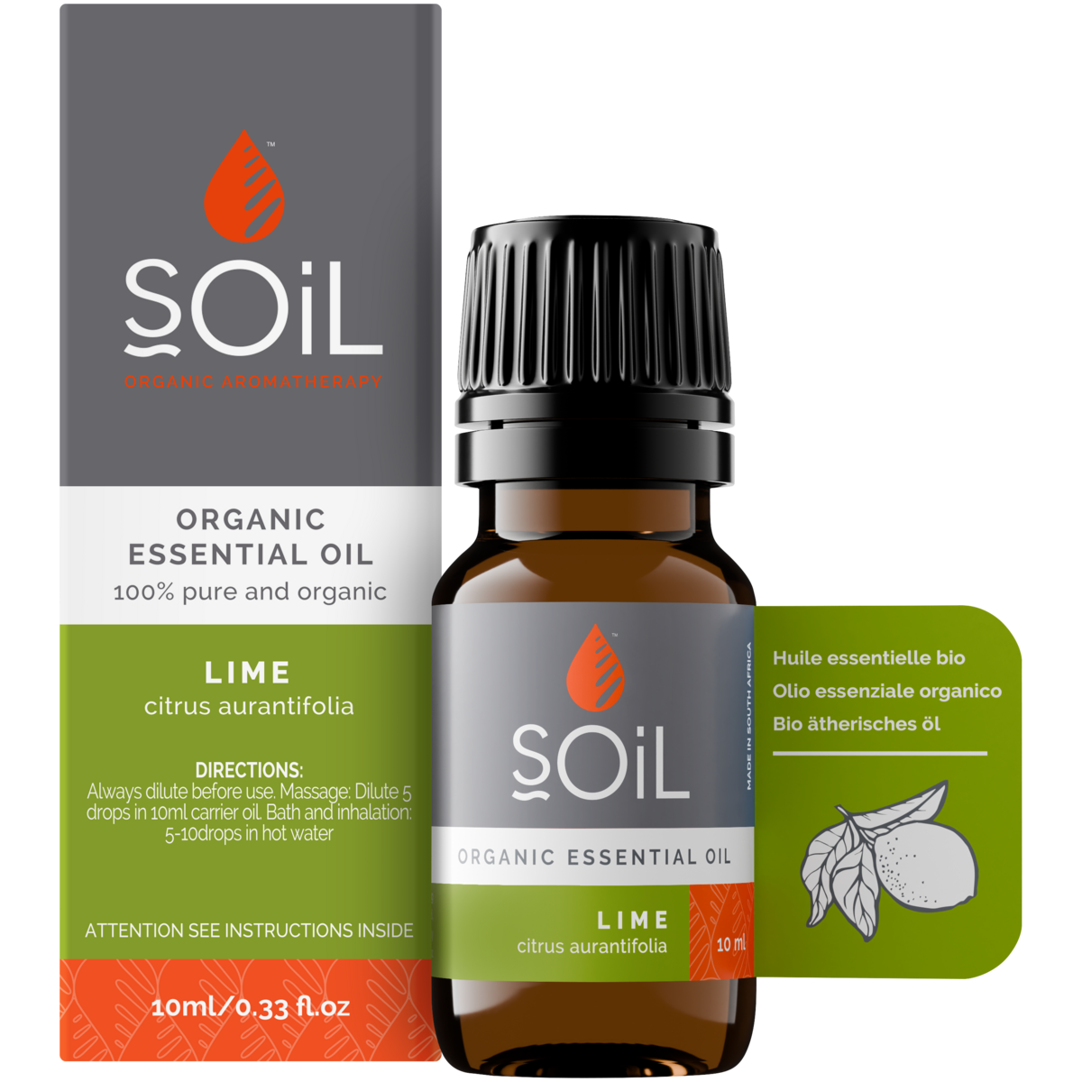 Organic Lime Essential Oil (Citrus Aurantifolia) 10ml