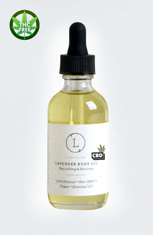 CBD Lavender Body Oil with CBD, Natural Moisturizing Body Oil (THC free)
