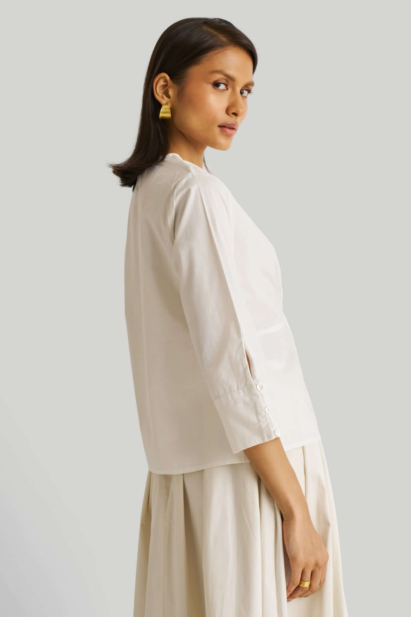 Front Twist Top in White