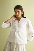 Front Twist Top in White
