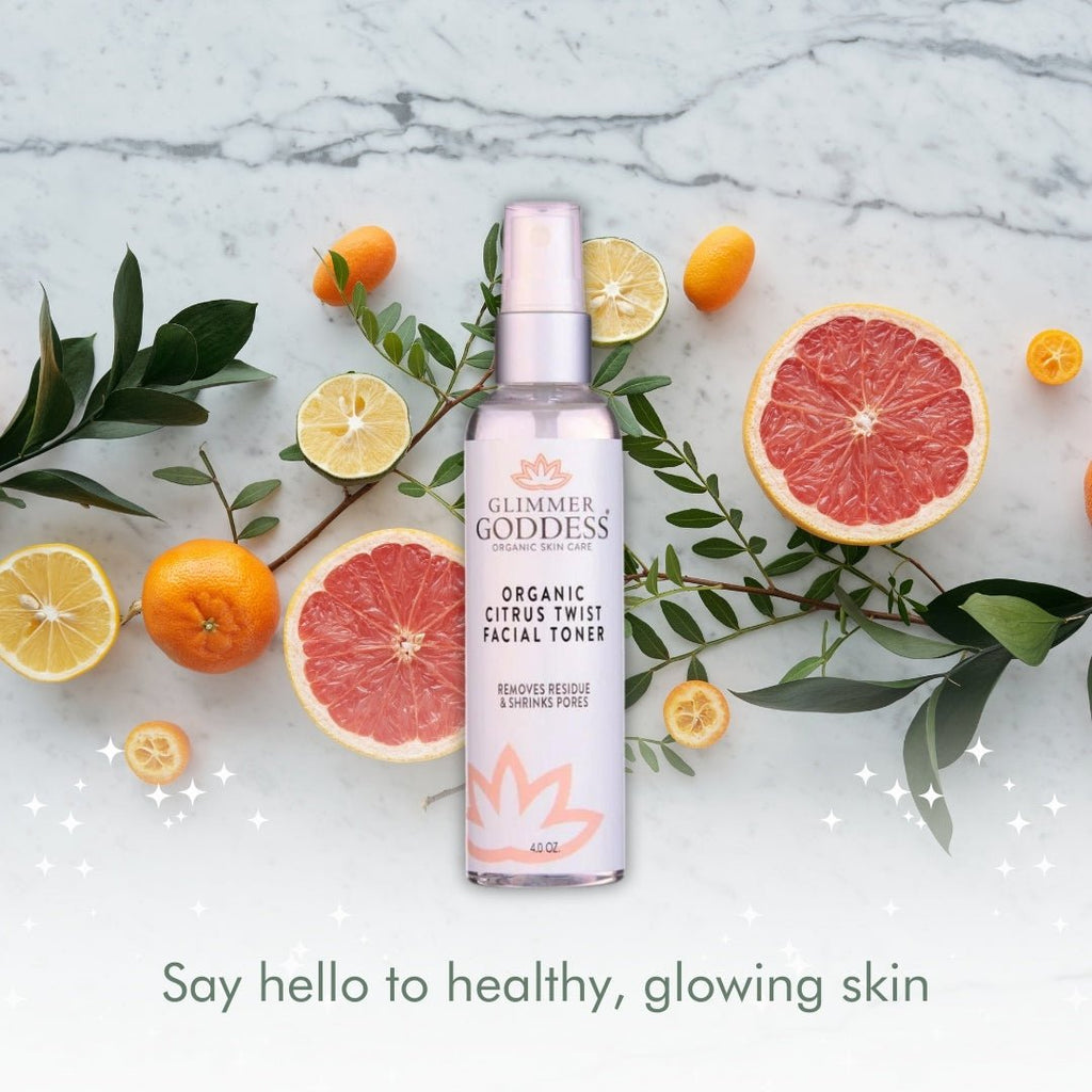 Organic Rose Water Facial Toner – Citrus Twist Toner with Witch Hazel & Aloe for Pore Tightening